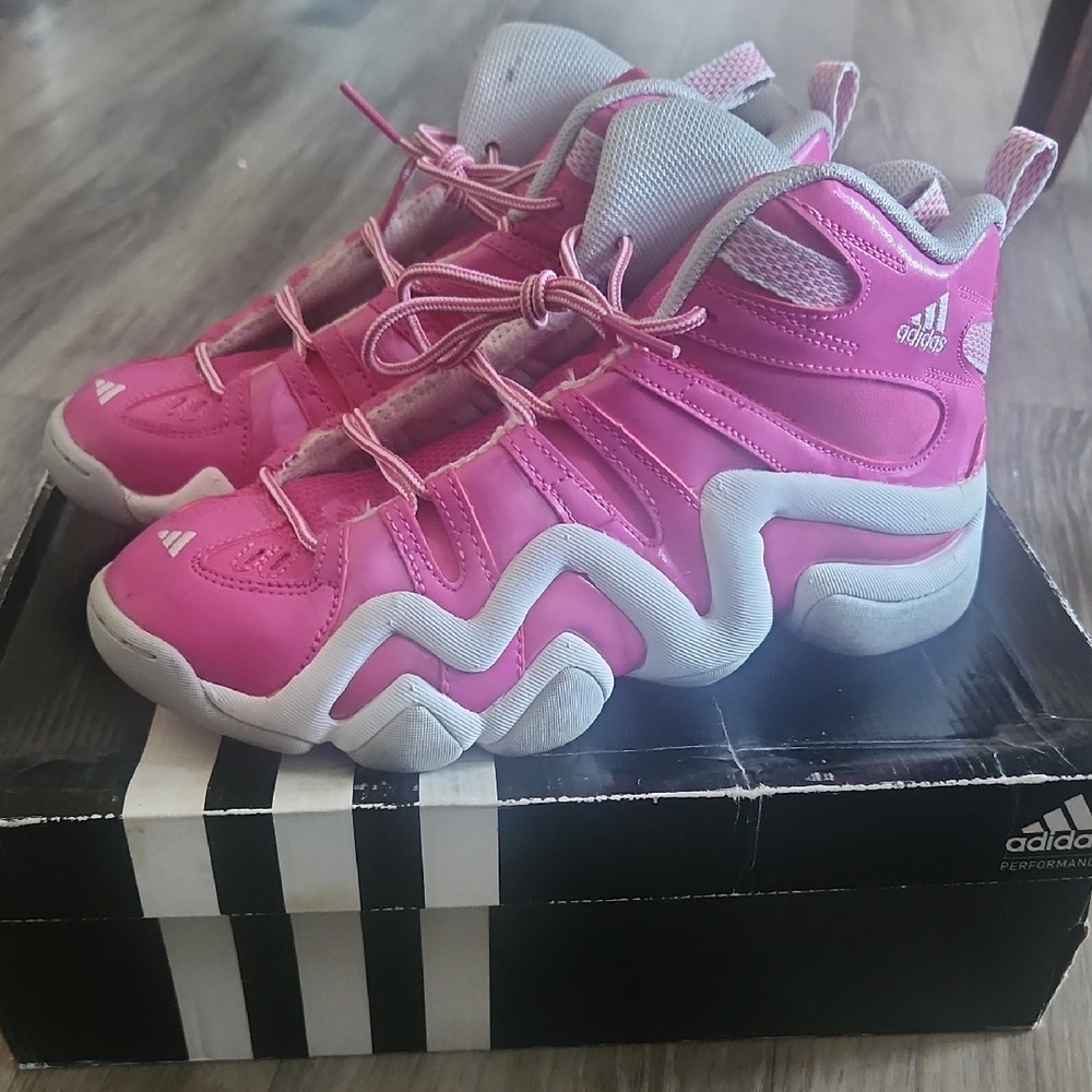 adidas Kids Pink and Gray Sneakers - Picture 2 of 10